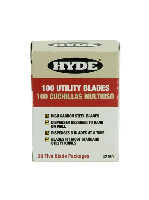 Hyde Tools 42150 Heavy Duty 0.025" Utility Knife Blades (100) - the Hyde Store