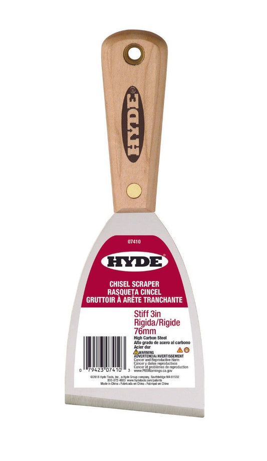 1 - 1/4" Stiff Putty Knife, Hardwood Handle | the Hyde Store