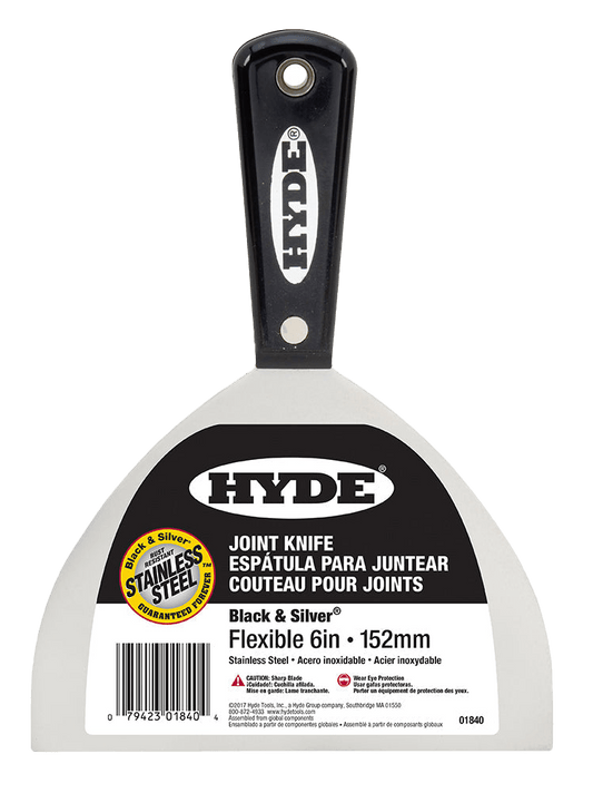 6" Flexible Black & Silver® Stainless Steel Joint Knife | the Hyde Store