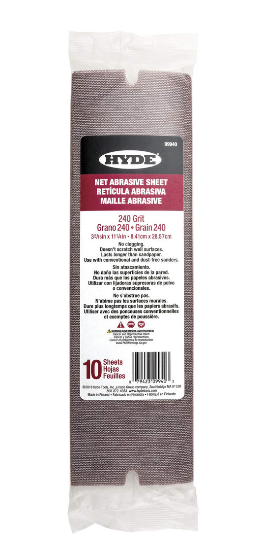 Hyde 09940 net abrasive sheets, 240 grit, 10-pack