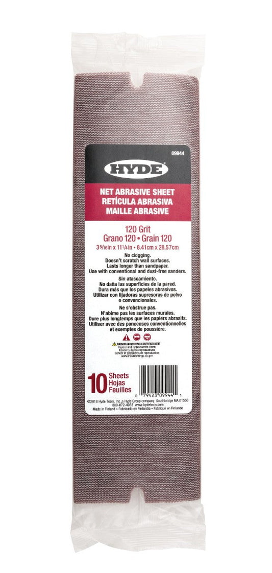 Hyde Tools 09944 net abrasive sheets, 120 grit, 10-pack