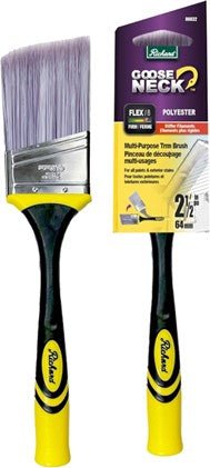 Richard 80832 2-1/2" Angular Paint Brush, Polyester Nylon, Goose Neck Soft-Grip Handle, Firm Filament