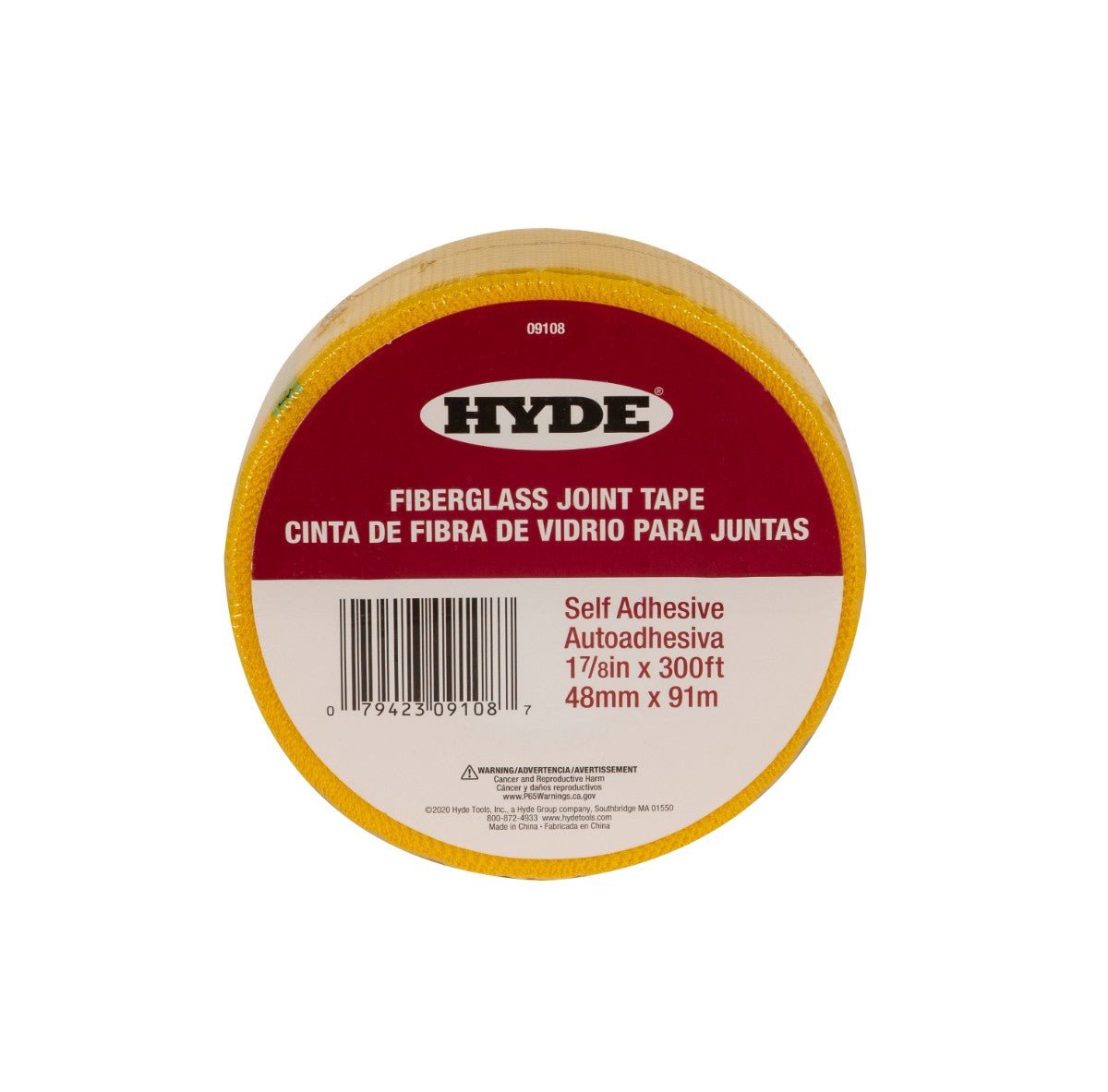 Self - Adhesive Yellow Fiberglass Mesh Tape 1 - 7/8" x 50' Roll | the Hyde Store