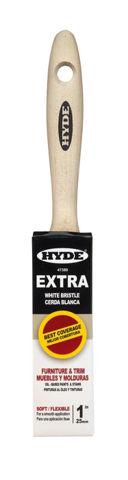 1" Straight Brush, White bristle, Beavertail - the Hyde Store