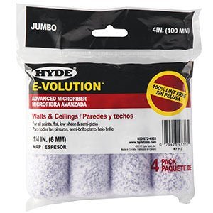 4" E - Volution Mini Roller Cover 1/4" Nap, 3/4" core (Pack 2) | the Hyde Store