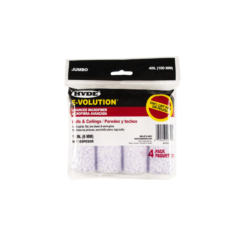 4" E - Volution Mini Roller Cover 1/4" Nap, 3/4" Core (Pack 4) | the Hyde Store