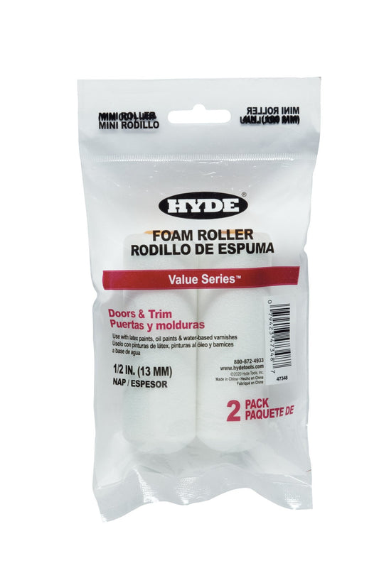 4'' Foam roller, 1/2'' Nap, double round end (Pack 2) | the Hyde Store