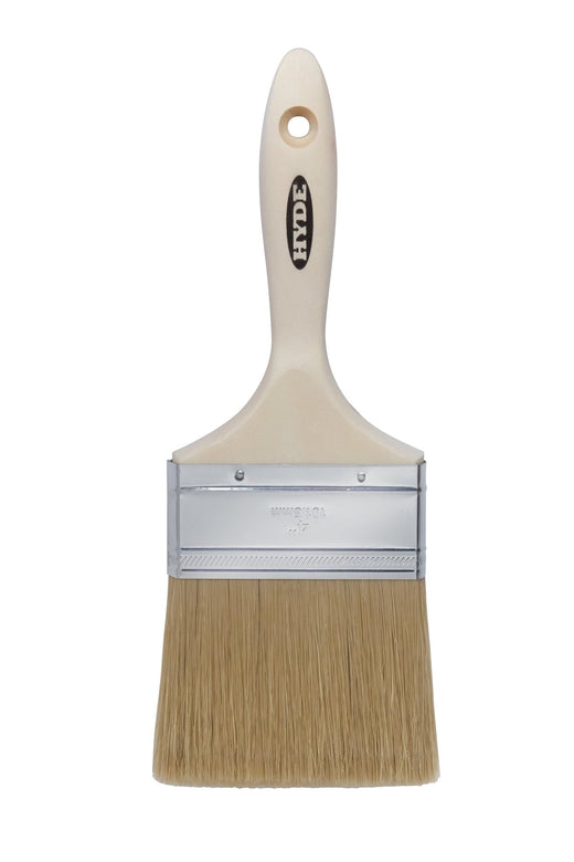 4" Straight Brush, White bristle, Beavertail