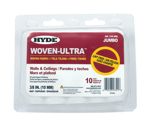 4" Woven - Ultra Mini Jumbo Roller Cover, 3/8" Nap (Pack 10) | the Hyde Store