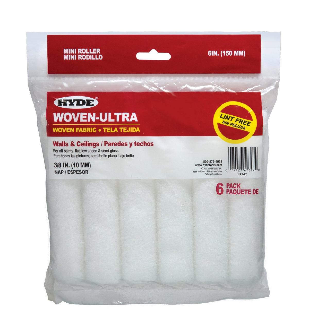 6" Woven - Ultra, 3/8" Nap (pack 6) | the Hyde Store