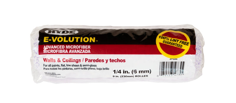 9" E - Volution, 100% Lint Free, Micro - Fiber Fabric Roller Cover. - 1/4" Nap | the Hyde Store