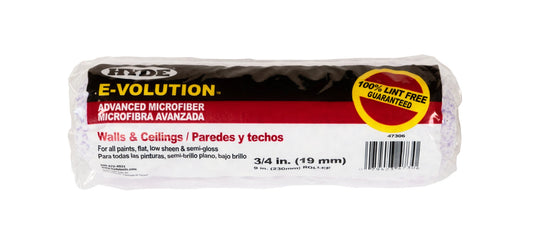 9" E - Volution, 100% Lint Free, Micro - Fiber Fabric Roller Cover. - 3/4" Nap | the Hyde Store