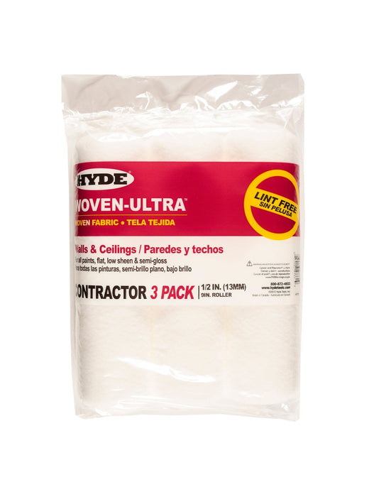 9"  Woven Lint Free Roller Cover. - 1/2" Nap (Pack 3)