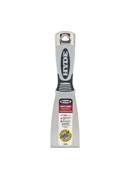 Two-Inch Stiff Stainless Scraper — Hyde 06308 Pro Putty Knife (2")
