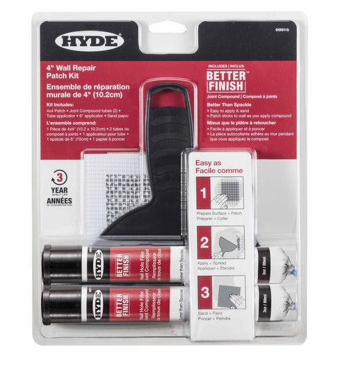 Hyde 09915 Better Finish 4 inch Wall Repair Patch Kit - the Hyde Store