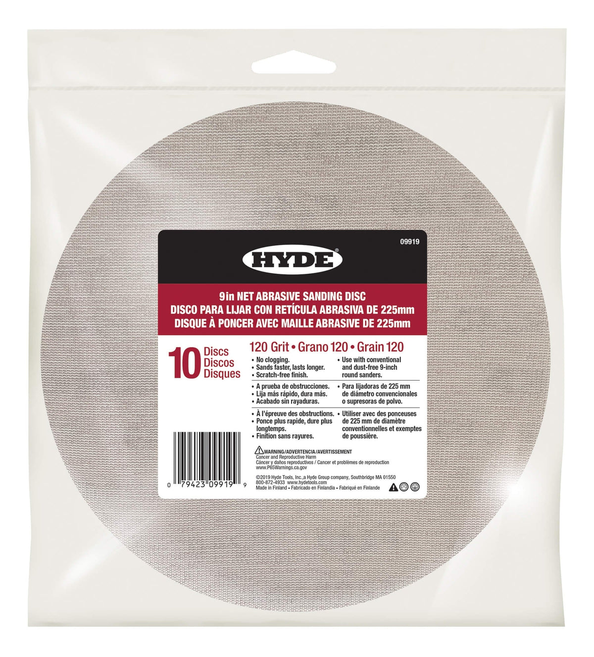 Hyde 09919 9" Net Abrasive Sanding Disc, 120 Grit, 10 pack | the Hyde Store