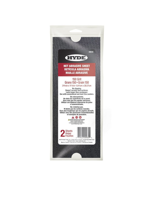 Hyde 09935 3-5/16" x 11-1/4" Net Abrasive Sheets 150 Grit, 2-pack - the Hyde Store
