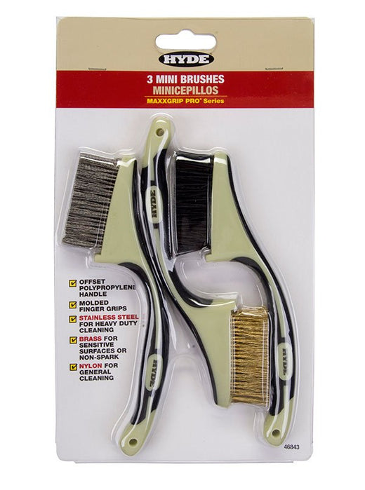 Hyde 46843 MAXXGRIP PRO® Assorted Small Brush Set (3)