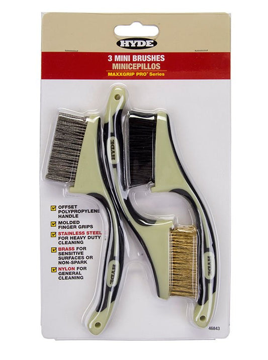 Hyde 46843 MAXXGRIP PRO® Assorted Small Brush Set (3) | the Hyde Store