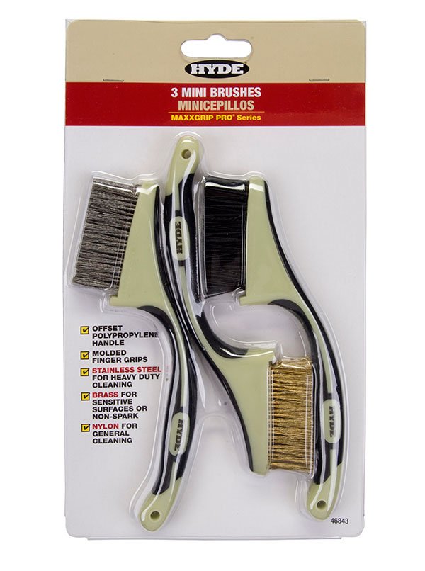 Hyde 46843 MAXXGRIP PRO® Assorted Small Brush Set (3) | the Hyde Store