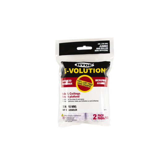 Hyde 47310 4" E - Volution Jumbo Mini Roller Cover 3/8" Nap, 3/4" Core (2 - Pack) | the Hyde Store