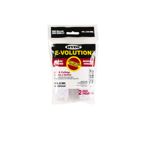 Hyde 47314 4" E-Volution Mini Roller Cover 1/4" Nap (2-Pack)