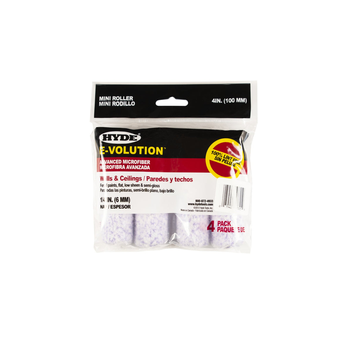 Hyde 47315 4" E - Volution Mini Roller Cover 1/4" Nap (4 - Pack) | the Hyde Store
