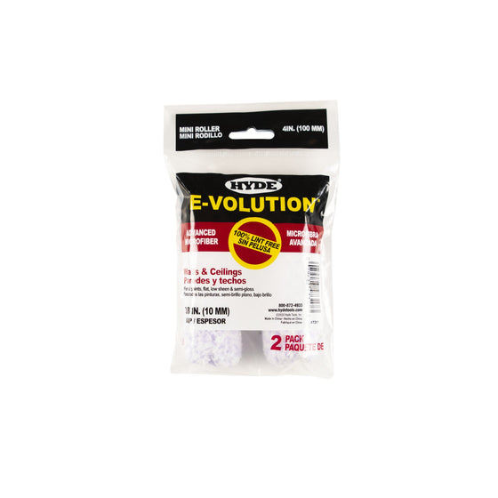 Hyde 47317 4" E-Volution Mini Roller Cover 3/8" Nap (2-Pack)