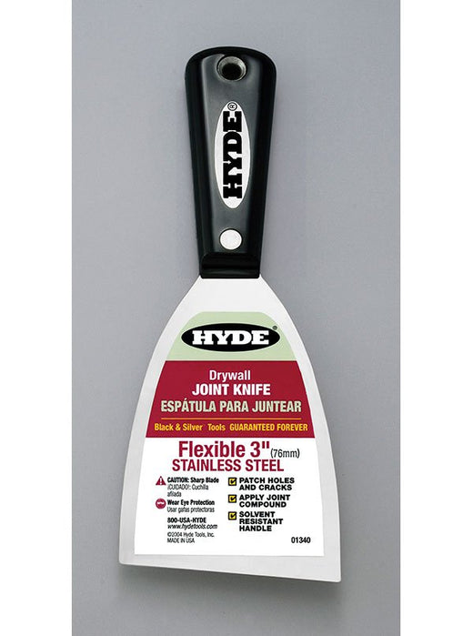Hyde Tools 01340 Black & Silver® 3” Flexible SS Joint Knife