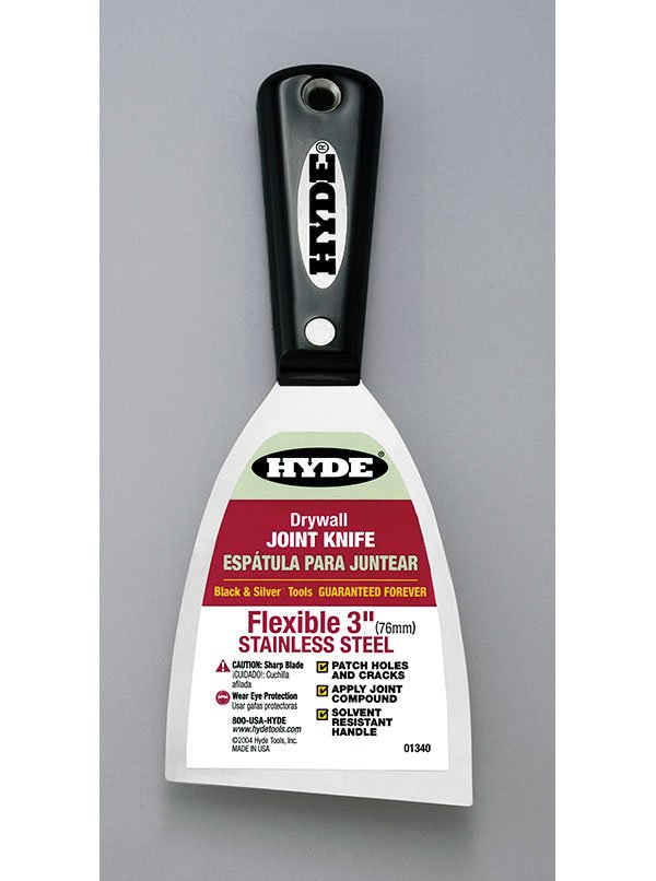 Hyde Tools 01340 Black & Silver® 3” Flexible SS Joint Knife | the Hyde Store