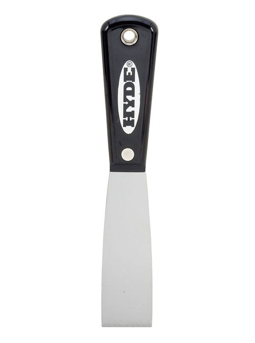 Hyde Tools 02050 Black & Silver® 1-1/4” Stiff Putty Knife/Scraper (High Carbon Steel)