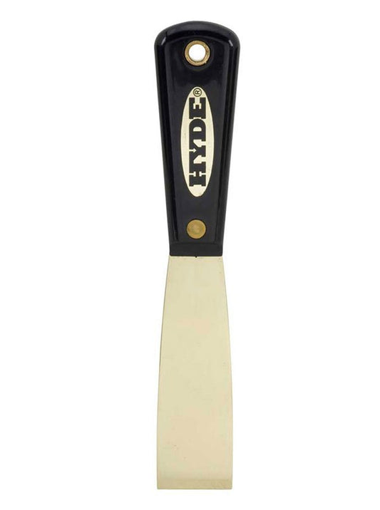 Hyde Tools 02080 Black & Silver® 1-1/4” Stiff Chisel Brass Putty Knife/Scraper (Non-spark Brass) | the Hyde Store