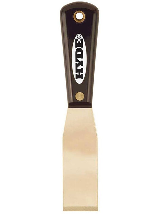 Hyde Tools 02215 Black & Silver® 1 - 5/16” Stiff Chisel Brass Putty Knife/Scraper (Non - spark Brass) | the Hyde Store