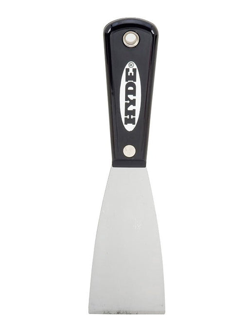 Hyde Tools 02300 Black & Silver® 2” Stiff Putty Knife/Scraper (Stainless Steel) - the Hyde Store
