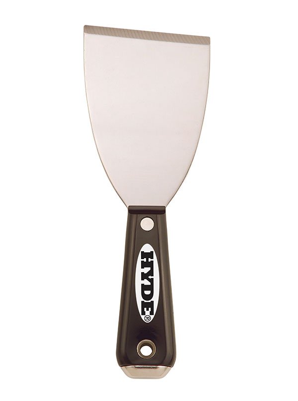 Hyde Tools 02568 Black & Silver 3” Stiff Chisel HH Putty Knife/Scraper | the Hyde Store