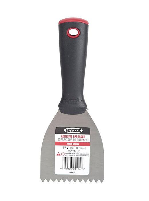 Hyde Tools 04124 3" Value Series (1/4"x5/32" V-notch)