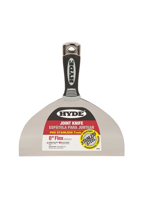 Hyde Tools 06881 8" Flexible Pro Stainless Joint Knife with Hammer Head end | the Hyde Store