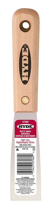 Hyde Tools 07060 Hardwood Stiff Putty Knife, 1-1/4” - the Hyde Store