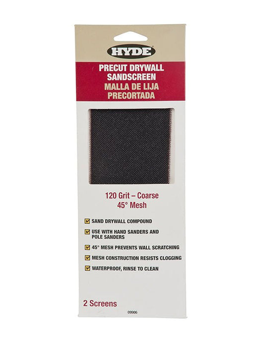 Hyde Tools 09906 45-Degree Sandscreen, 120 Grit (2) - the Hyde Store