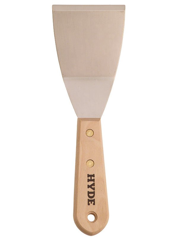 Hyde Tools 12010 Hardwood Xtra Heavy Duty Bent Chisel Edge Putty Knife/Scraper, 3” | the Hyde Store