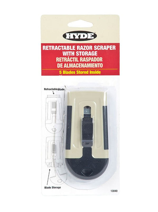Hyde Tools 13040 Glass Scraper with 5 Blades Stored in Handle | the Hyde Store