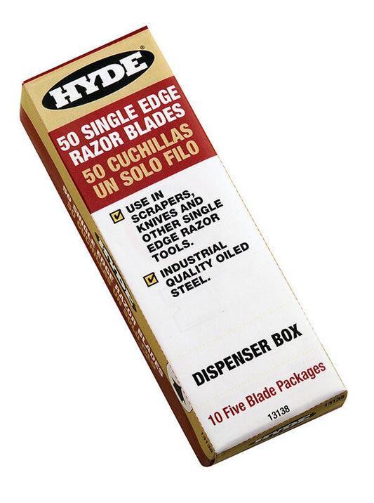 Hyde Tools 13138 Single Edge Blades, 50 - Blade Merchandiser | the Hyde Store