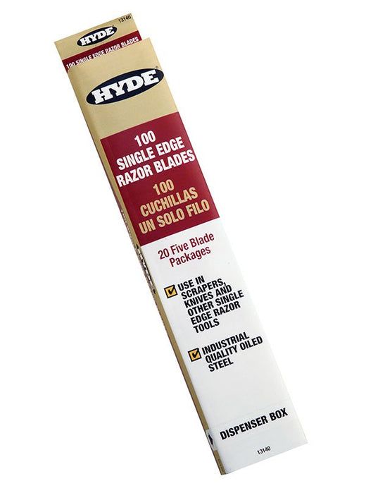 Hyde Tools 13140 Single Edge Blades, 100-Blade Merchandiser