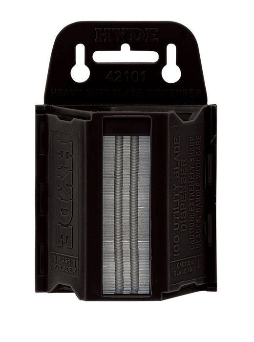 Hyde Tools 42101 Heavy Duty 0.025" Utility Knife Blade Dispenser (100)
