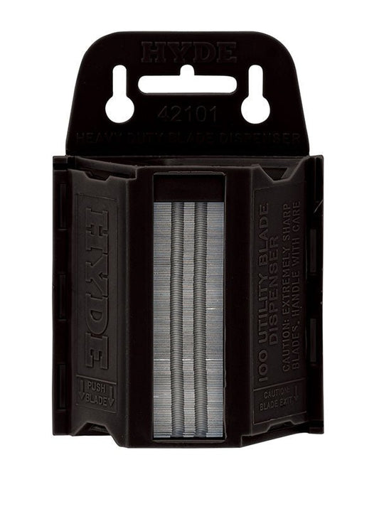 Hyde Tools 42101 Heavy Duty 0.025" Utility Knife Blade Dispenser (100) | the Hyde Store