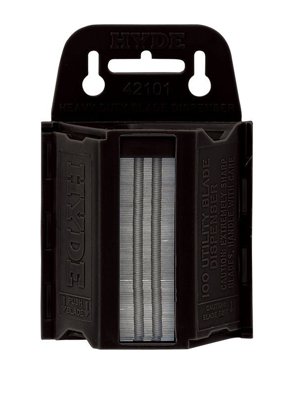 Hyde Tools 42101 Heavy Duty 0.025" Utility Knife Blade Dispenser (100) | the Hyde Store