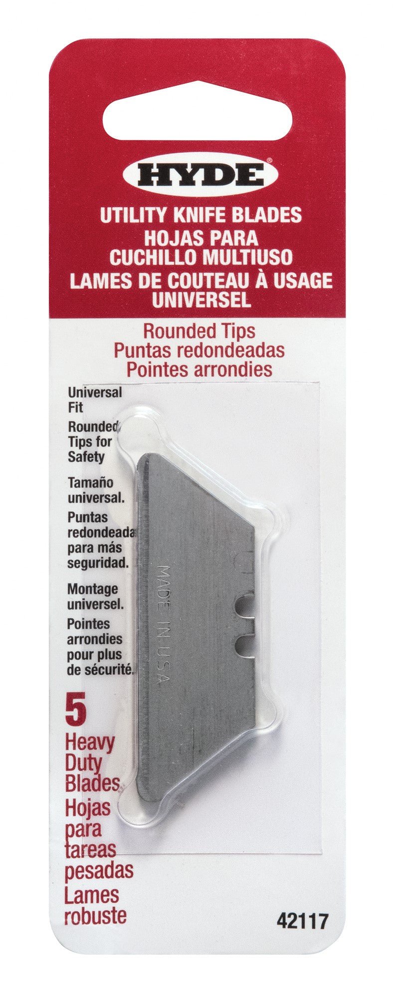 Hyde Tools 42117 Rounded Tip Utility Knife Blades (5) | the Hyde Store