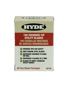 Hyde Tools 42118 Rounded Tip Utility Knife Blades (100)