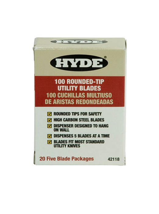 Hyde Tools 42118 Rounded Tip Utility Knife Blades (100) - the Hyde Store