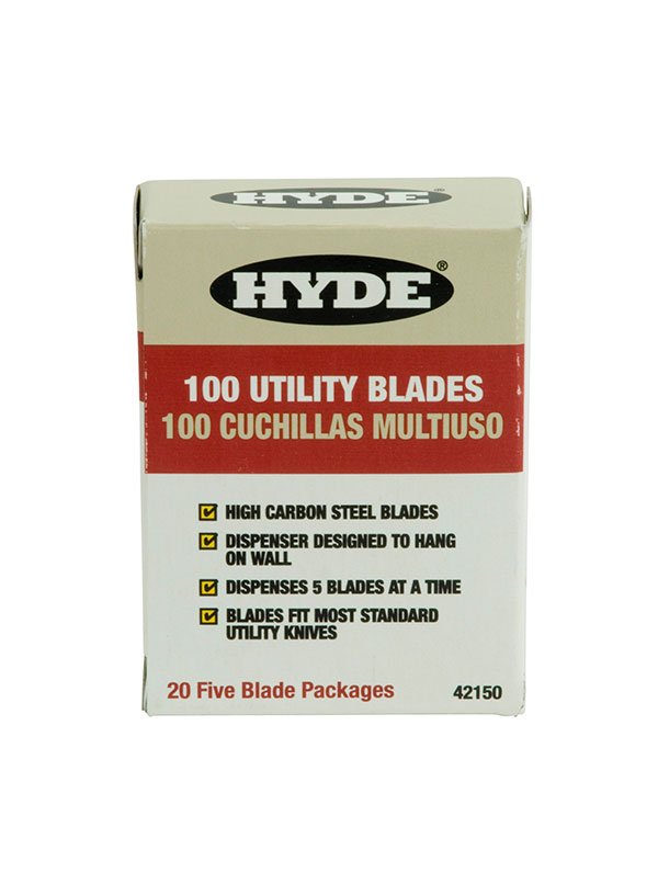 Hyde Tools 42150 Heavy Duty 0.025" Utility Knife Blades (100) | the Hyde Store